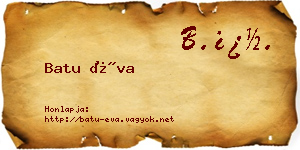 Batu Éva névjegykártya
